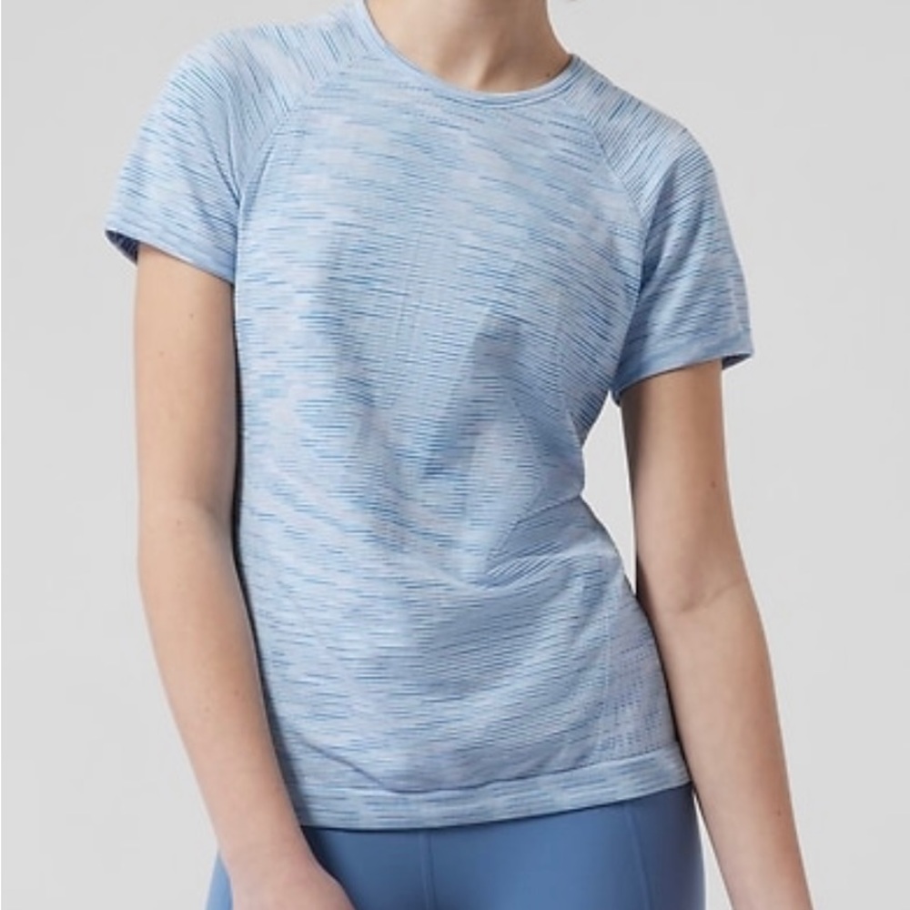Athleta Girl Power Up Tee with Blue Design